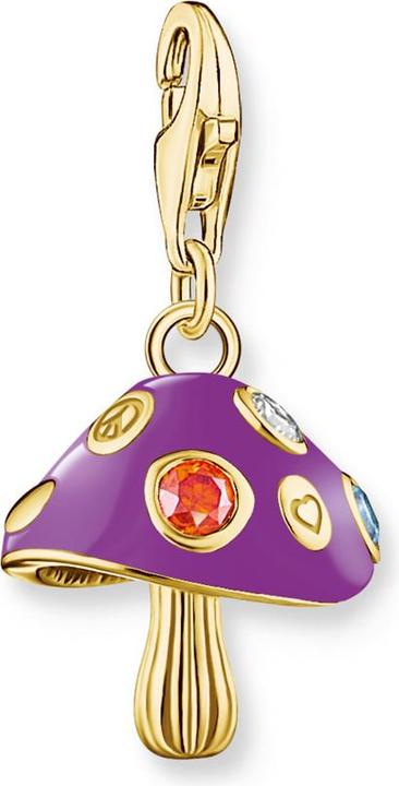 Produktbild Thomas Sabo Charm-Anhänger bunter Pilz vergoldet (Emaille, Silber 925)