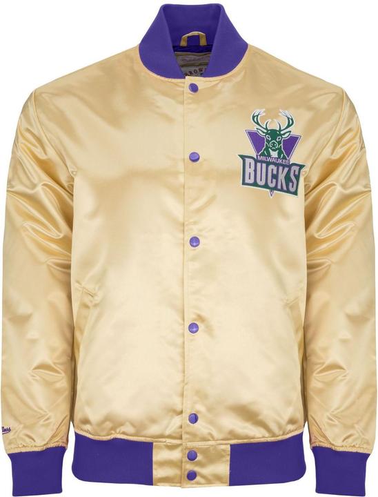 Image du produit Mitchell & Ness M&N Lightweight Satin Veste - Milwaukee Bucks gold (M)