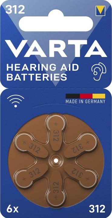 Produktbild Varta Hörgerätebatterien Typ 312, 1.4V (6-Pack) (6 Stk., A312, 180 mAh)