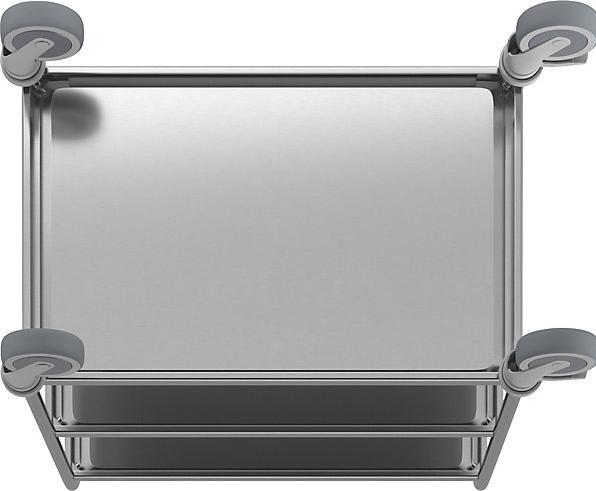 Produktbild Köhler Edelstahl-Servierwagen, 3 Etagen, thermopl. Gummibereifung, 870x570x970mm