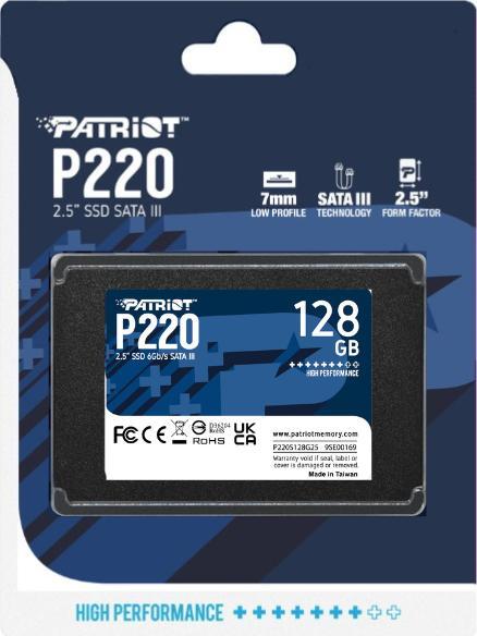Produktbild Patriot SSD 128GB 2,5" P220 SATA3 550/480 (128 GB, 2.5")