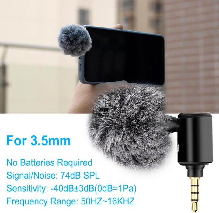 Produktbild Puluz 3.5mm Jack Mobile Phone Single Directional Adjustable Microphone (Black)