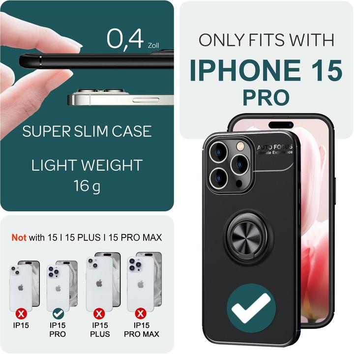 Actual product image Nalia Matte Ring Silicone Sleeve (Apple iPhone 15 Pro)