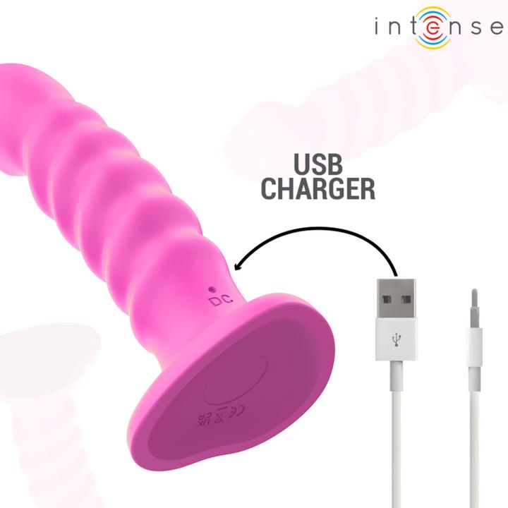 Immagine prodotto Intense Vibratore Cindy Taglia L Design A Spirale 10 Vibrazioni Rosa Telecomando