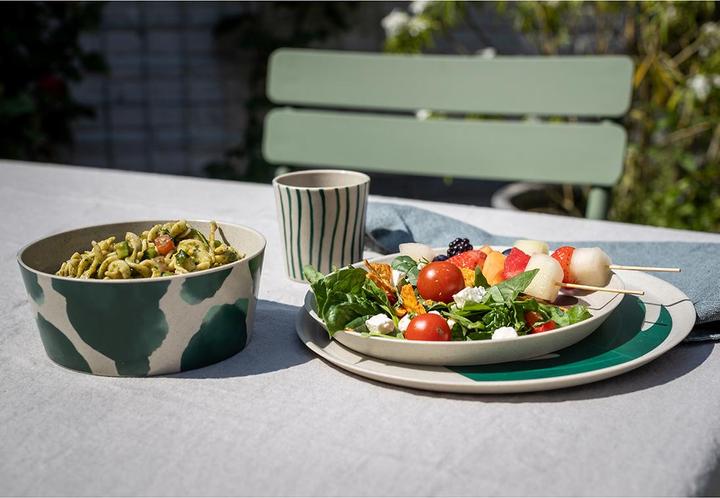 Actual product image Koziol Breakfast & Dessert Plate Connect Monstera 4 pieces (4 x, 20.50 cm)