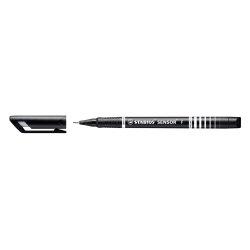 Produktbild STABILO SENSOR F Finliner mit gefederter Spitzer (Schwarz, 1 x)