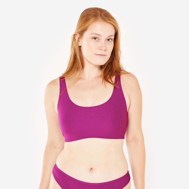 Image du produit Olaian Haut de maillot brassière texturé surf Femme - Aurely violet (40, 42)