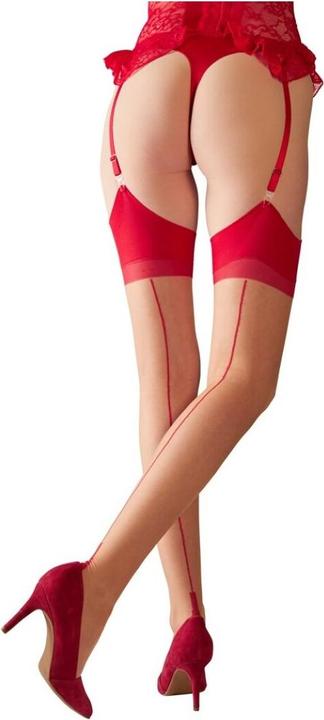 Produktbild Cottelli Collection Strapsstrümpfe mit roter Naht (5)