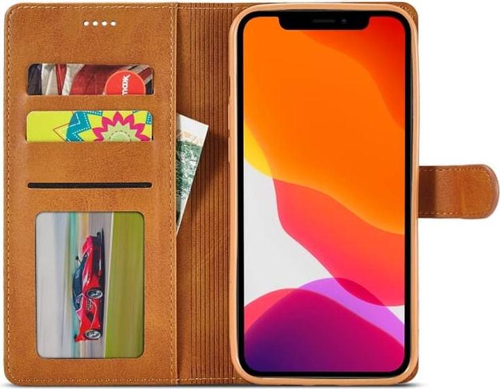 Produktbild LC.Imeeke iPhone 11 - Wallet Etui mit 3 Kartenfächern & Magnetverschluss, hellbraun/orange (Apple iPhone 11)