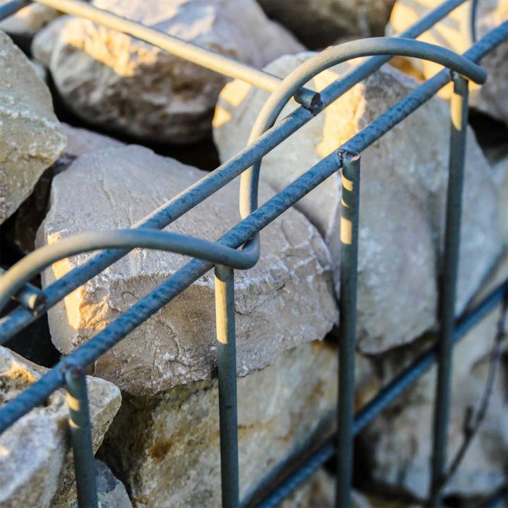 Produktbild Wiltec Gabione 100x50x30cm aus Drahtgitter Gabionenzaun Gabionenwand Steinkorb