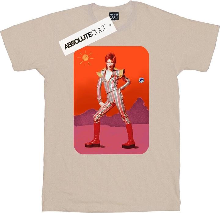 Actual product image David Bowie Womens/Ladies On Mars Cotton Boyfriend T-Shirt (L)