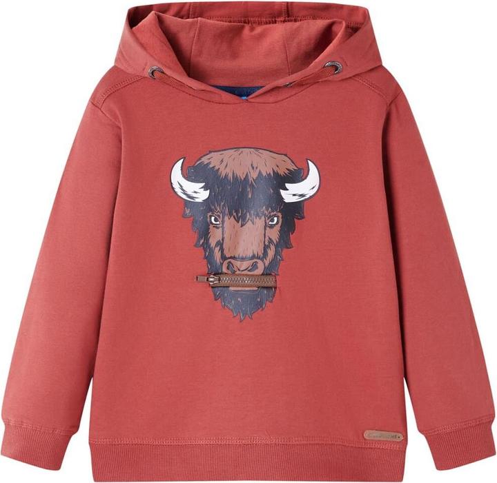 Image du produit VidaXL Sweat à capuche enfant rouge foncé 116,Matériau : 95 (116)