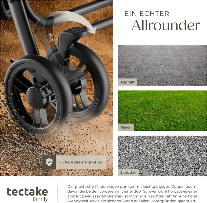Actual product image tectake Buggy-Kinderwagen Emma, klappbar, 5-Punkt-Gurt, mit Bremse