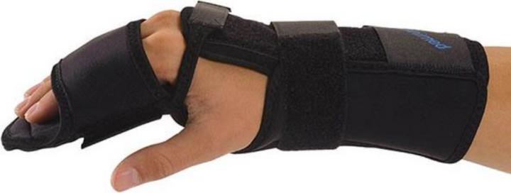 Actual product image Omnimed Intrinsic Plus 4-finger splint padded left black (M)