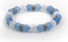 Produktbild Beneto Malaysian jade and crystal bead bracelet MINK105 / 17 (L)