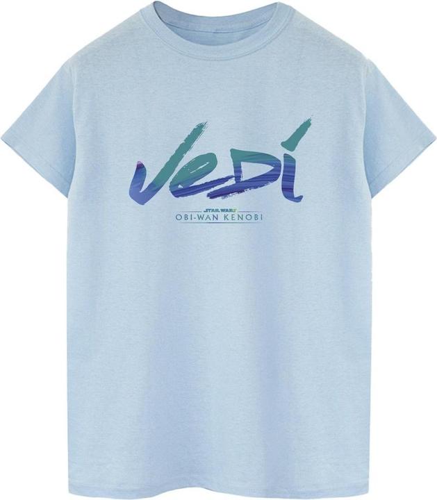 Actual product image Star Wars Womens/Ladies Obi-Wan Kenobi Jedi Painted Font Cotton Boyfriend T-Shirt (L)