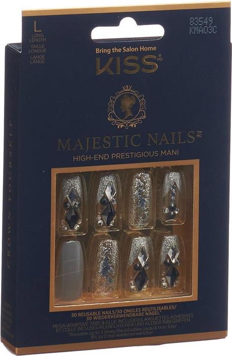 Actual product image Herba Kiss Majestic Nails - Sparkle (Artificial nails, Grey, Transparent)