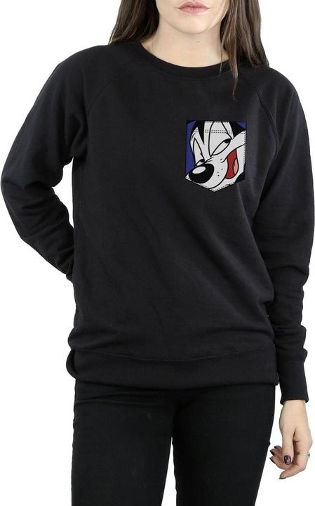 Immagine prodotto Looney Tunes Pepe Le Pew Face Faux Pocket Felpa Donna (XXL)