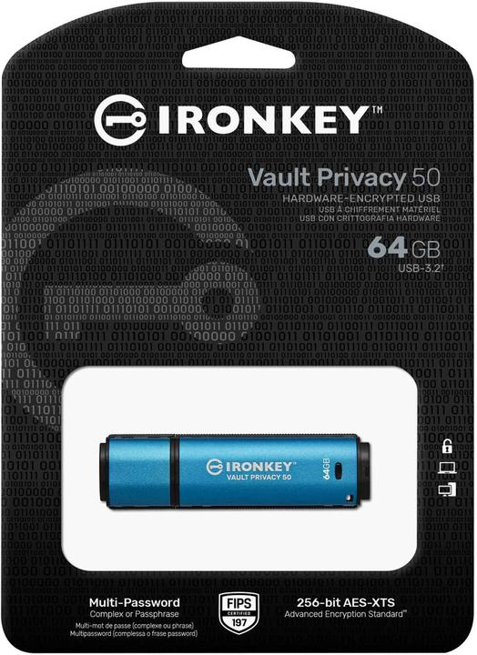 Produktbild Kingston IronKey Vault Privacy 50 (64 GB, USB-A, USB 3.2)