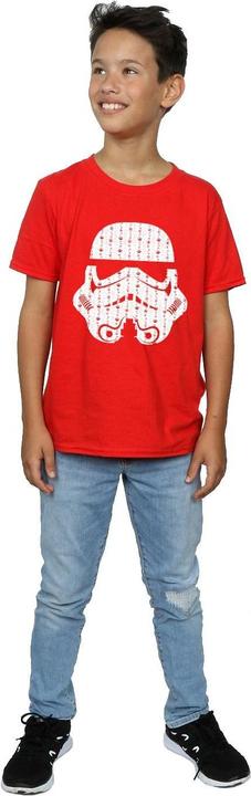 Actual product image Star Wars Boys Christmas Stormtrooper Helmet T-Shirt (140, 146)