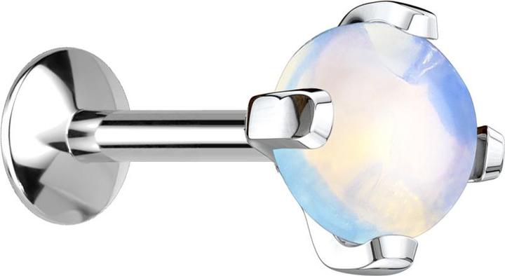 Produktbild Star Piercing Micro UFO Labret Innengewinde silber Opalite Stein (Mineralisch, Chirurgenstahl 316L, ohne Messing)