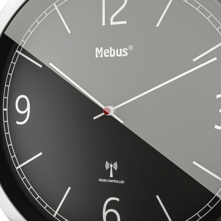 Image du produit Mebus 19813 Horloge murale radiocommandée noir/argent