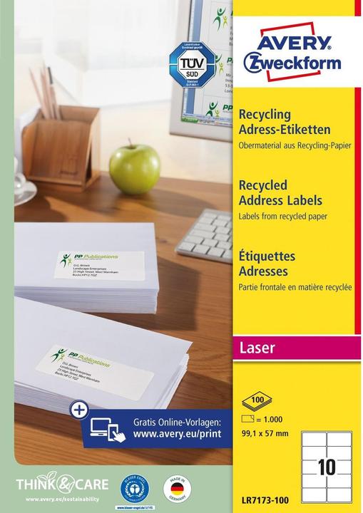 Actual product image Avery Recycling Adress-Etiketten