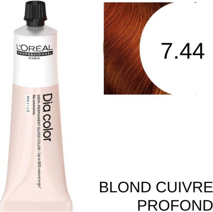 Actual product image L'Oréal Paris Loreal DIA Colour 7.44 Medium blonde deep copper 60 ml (7.44 Intense copper blonde)
