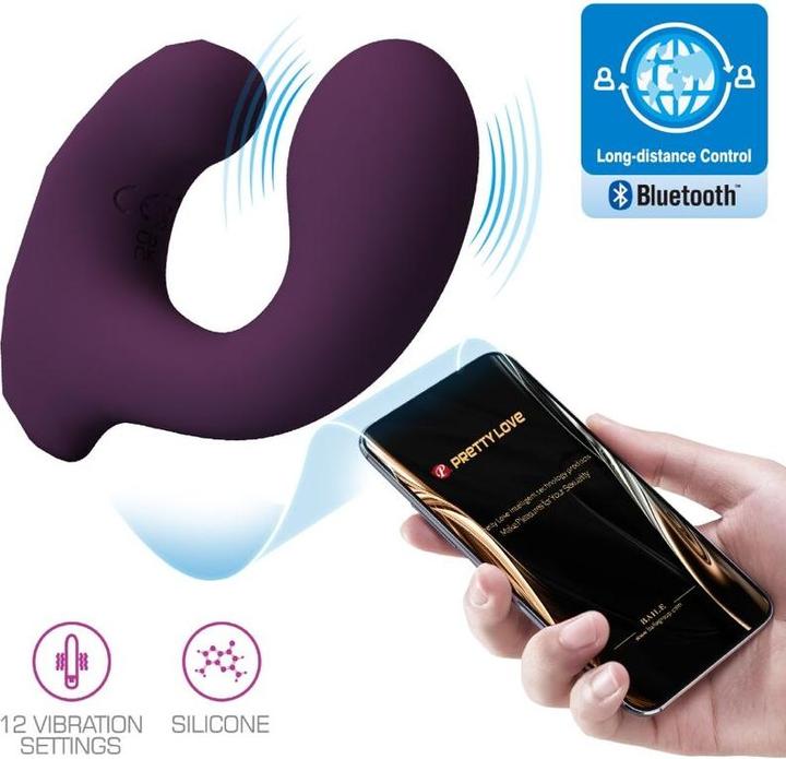 Actual product image Pretty Love Billy Vibration Remote Control Purple - Free App