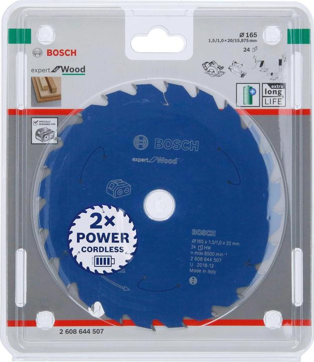 Actual product image Bosch Professional Zubehör Circular saw blade Expert for Wood, 165 x 1.5/1 x 20, 24 teeth