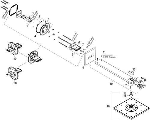 Produktbild Axor ShowerSolutions Kopfbrause 300/300 2jet,Wandanschluss, Brausearm 450 mm (2 Strahlarten, 19 l/min)