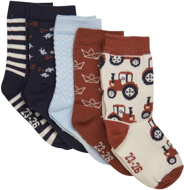 Minymo Socken bedruckt 5er Set Tortoise Shell Gr. 19/22 (5er Pack, 19 - 22)