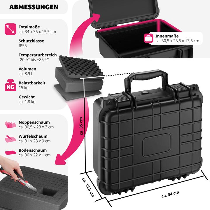 Image du produit tectake Coffret photo universel (Mallette photo, 8.90 l)