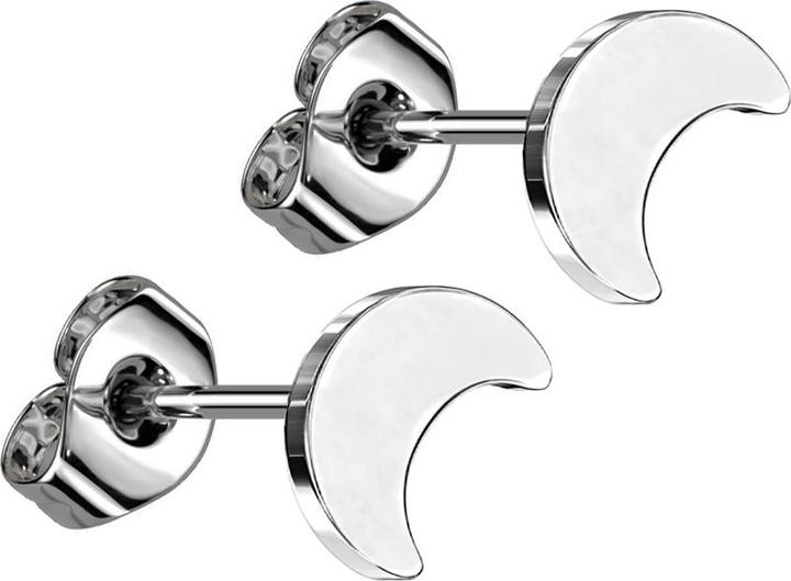 Image du produit Star Piercing Clous d'oreille argent Lune argent (Titane G23, sans laiton)