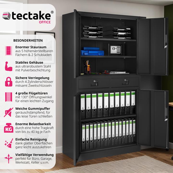 Immagine prodotto tectake Armadio per archiviazione (80 x 40 x 180 cm)