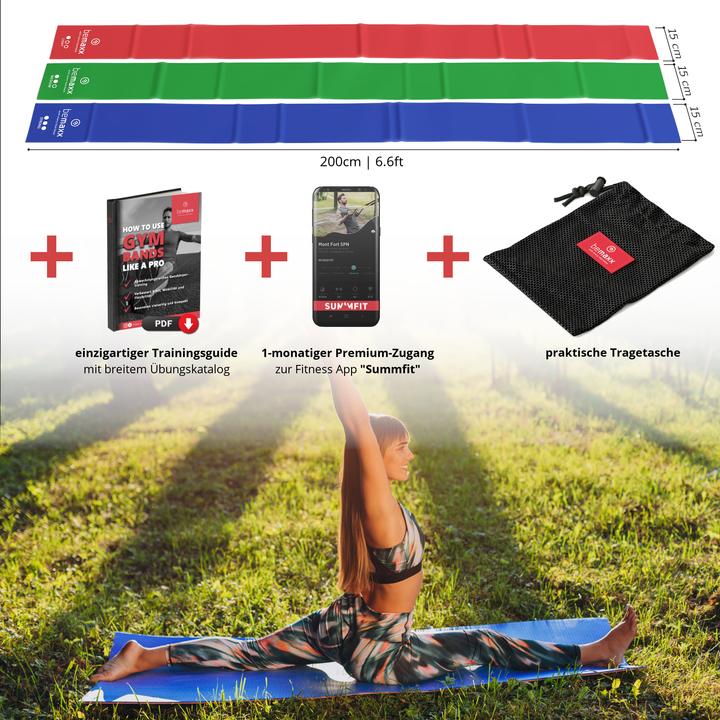 Produktbild BeMaxx Fitness-Gymnastikband 3er-Set, Gummi