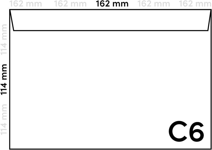 Actual product image Netuno Briefumschläge DIN C6 haftklebend, ohne Fenster, 1000 Stück (114 x 162 mm, 1000 x)