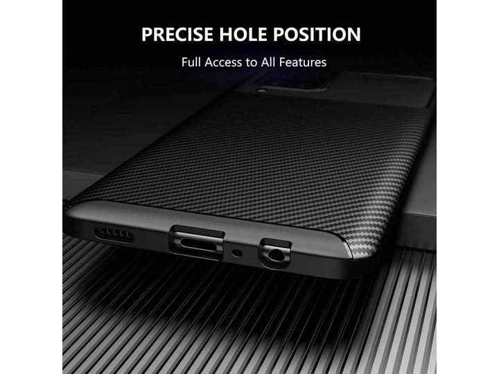 Actual product image Screenguard Samsung Galaxy A12 Cover Carbon Design TPU Case (Samsung Galaxy A12)