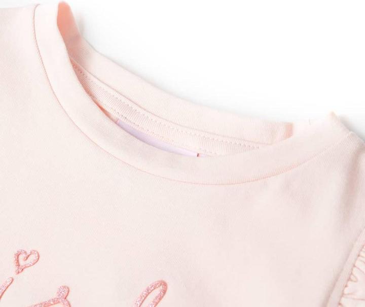 Actual product image VidaXL Children's T-shirt with ruffled sleeves pale pink 104.Material (104)