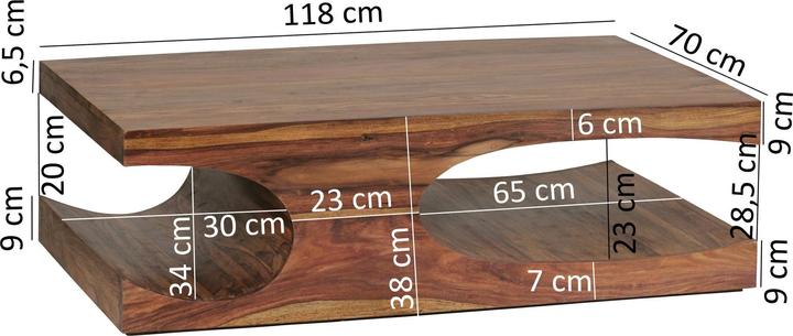 Produktbild FineBuy Couchtisch (118 x 70 x 38 cm)