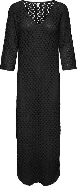 Only Normal geschnitten V-Ausschnitt Kastige Ärmel Langes Kleid Kleid aus Spitze