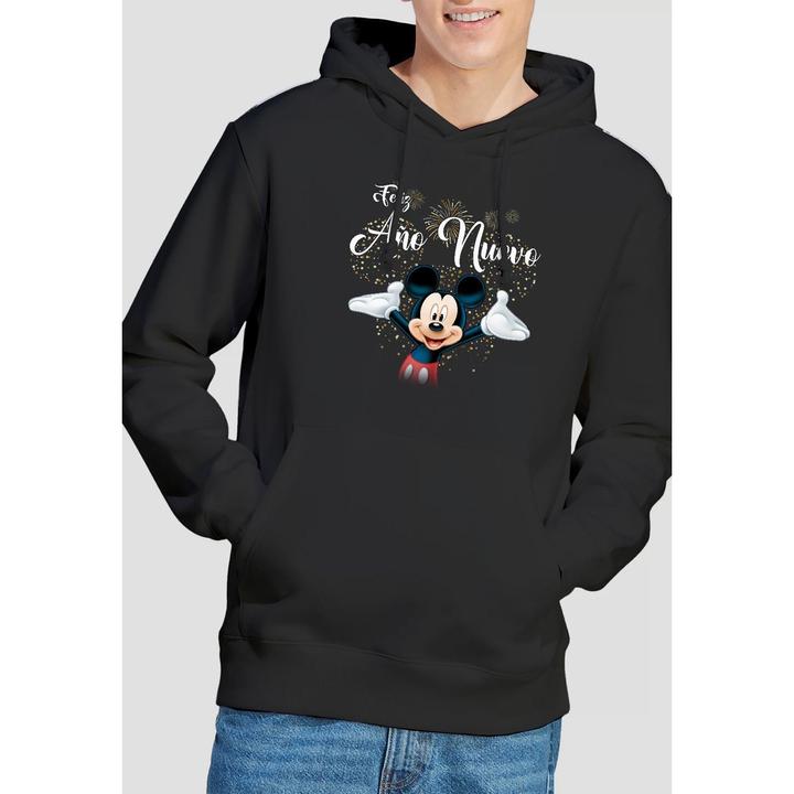 Actual product image Disney Mens Spanish Mickey Mouse Fireworks New Year Hoodie (XL)