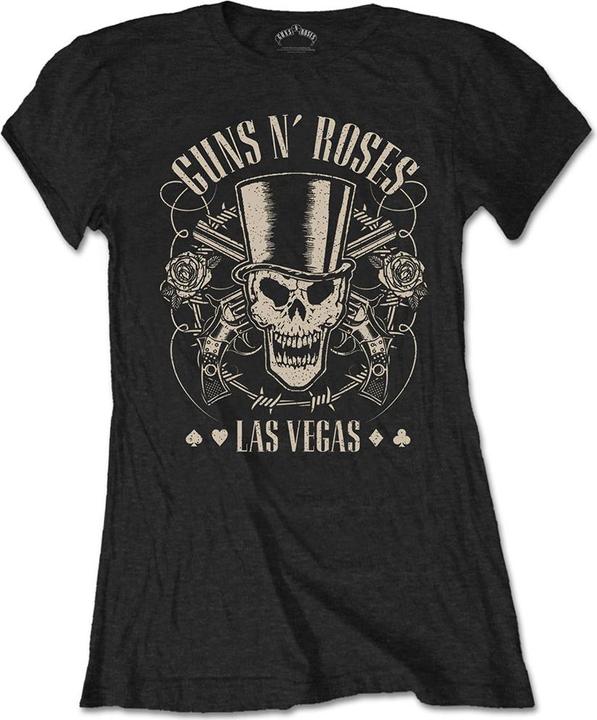 Guns N Roses Top Hat, Skull & Pistols Las Vegas (Girlie)