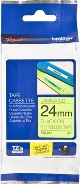 Produktbild Brother TZC51 Laminiertes Band (2.40 cm, Gelb, Schwarz)
