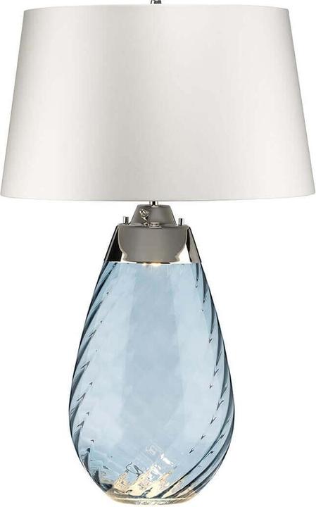 Actual product image Elstead Lighting Lena table lamp E27 74cm blue tinted glass, off-white shade grey-white (620 lm, GU10)
