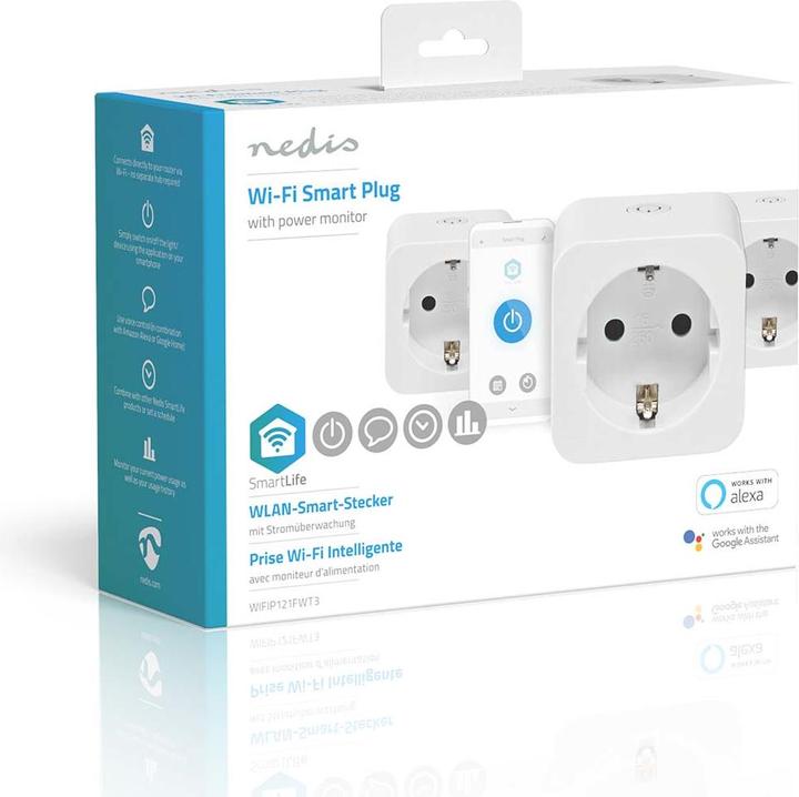 Actual product image Nedis SmartLife Smart Plug | Wi-Fi | Power Meter | 3680 W | Type F (CEE 7/7) | 0 - 55 °C | On
