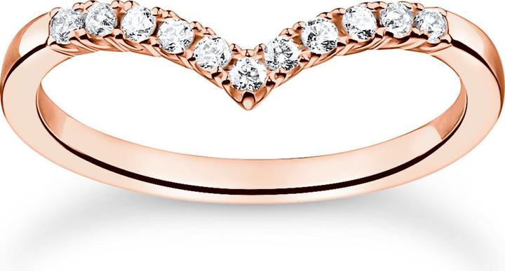 Produktbild Thomas Sabo Ring V Form mit Weissen Steinen Roségold (56, 925 Silber)