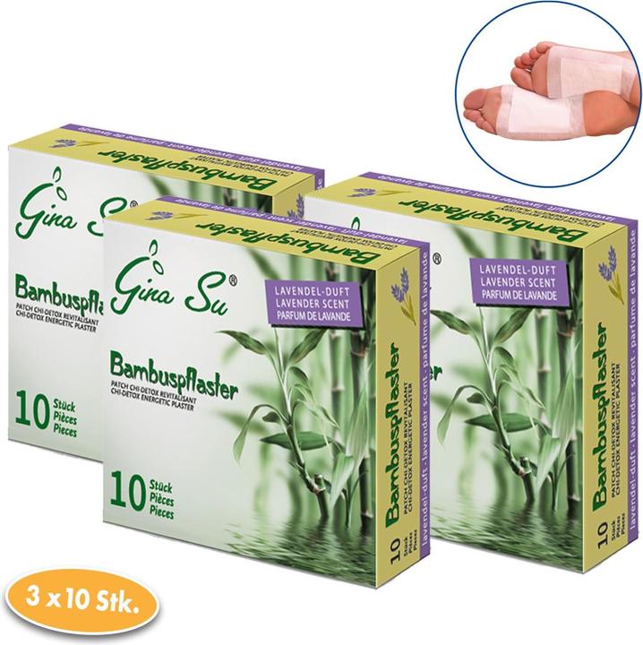 Gina Su Bambuspflaster mit Lavendelduft 30 Stück (3x 10er) (Fusscrème & Fussgel)