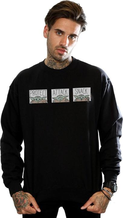Actual product image Star Wars Mens The Mandalorian The Child Tiles Sweatshirt (XXL)