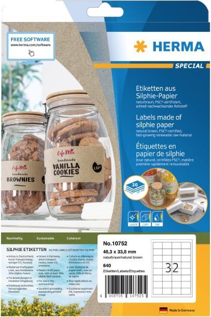 Actual product image HERMA Grass paper labels A4